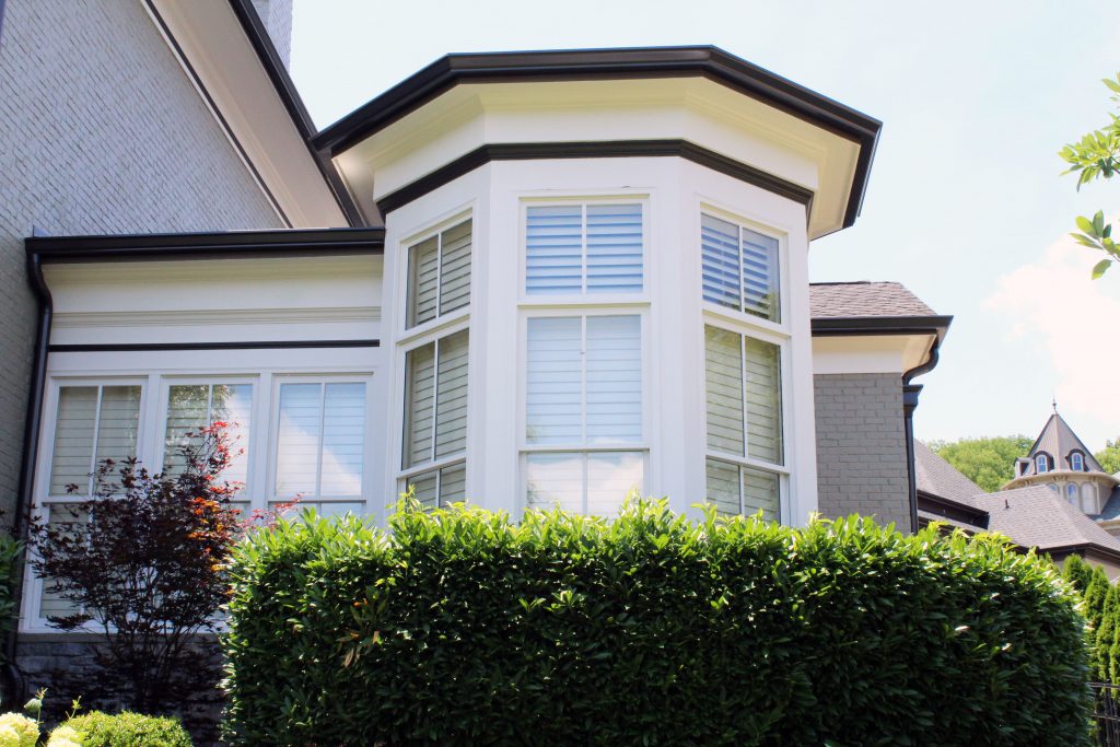 3 bay window plantation shutter installation